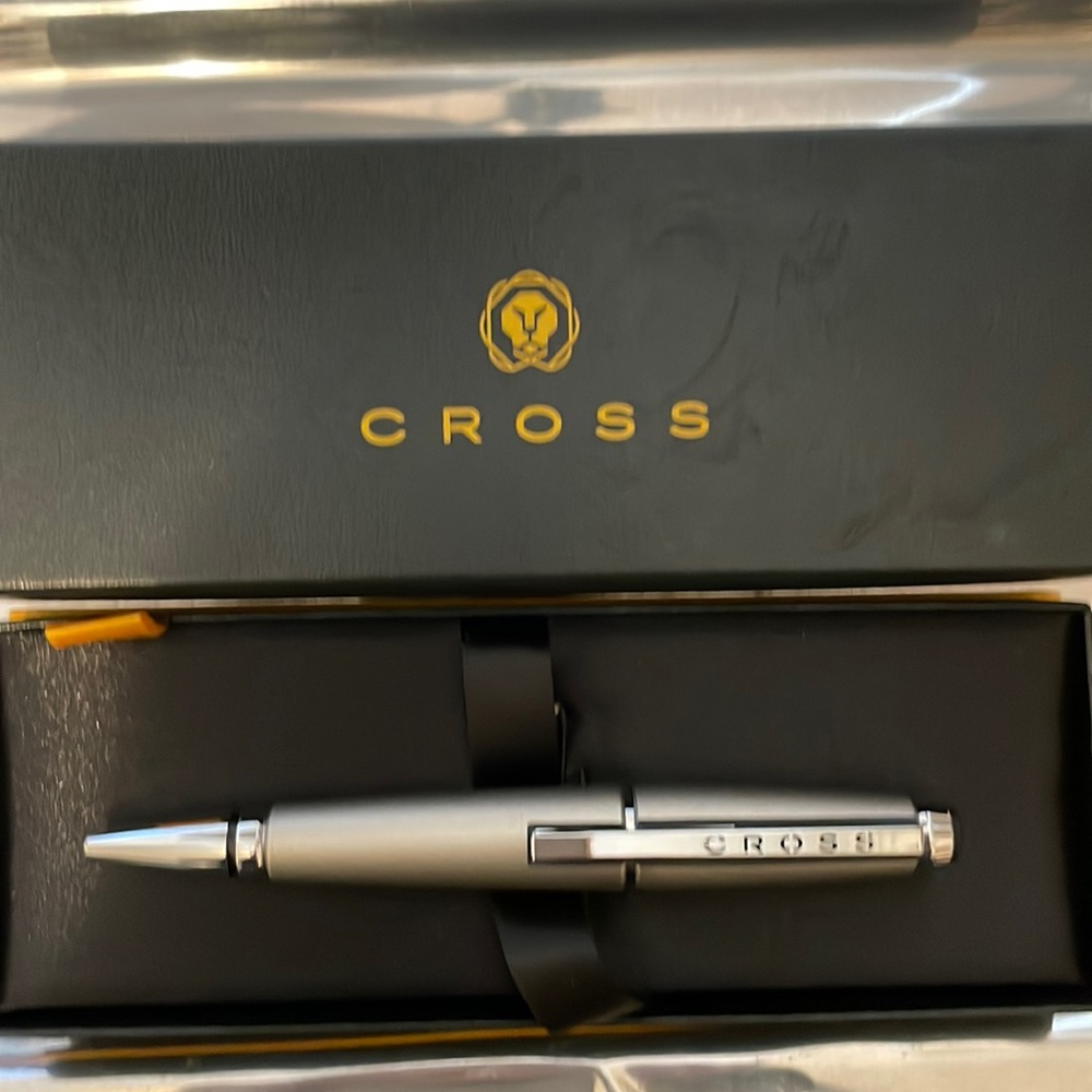 Cross Edge Gel Rollerball Pen brushed silver & chrome silver - Lexus branded NIB